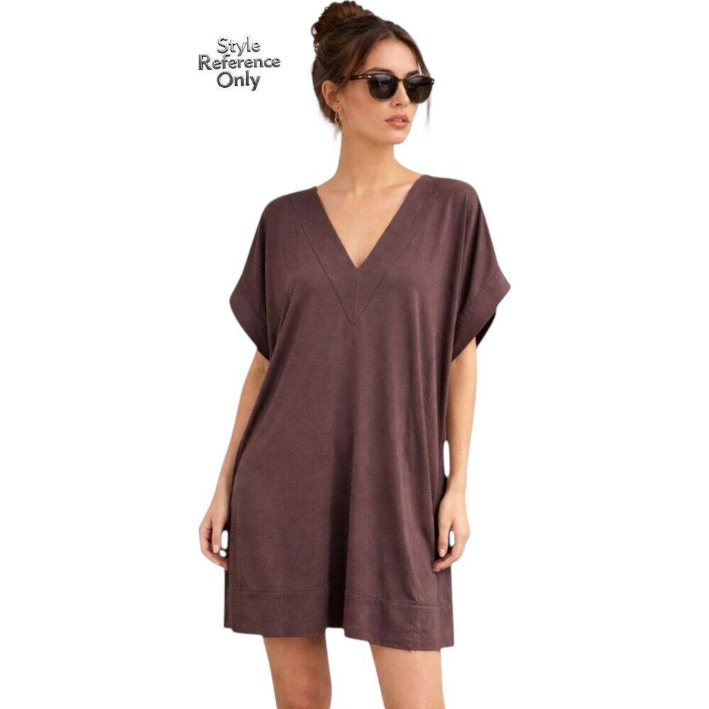 Diane von Furstenberg DVF Tasha Brown Tunic Cover-Up NWT Size Small Oversized